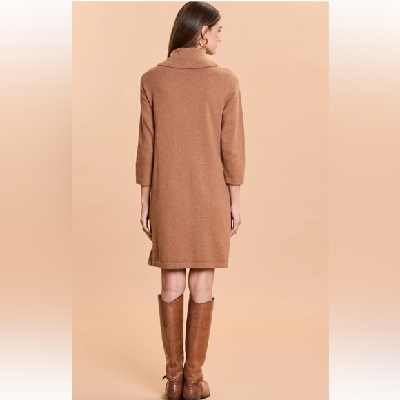 NWT TYLER BOE Faux Suede Kim Cowl Neck Size XS / Can fit small - Pit 19” - Brown - Picture 3 of 11